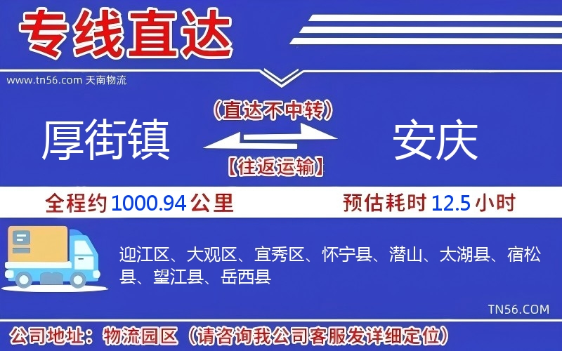 厚街鎮(zhèn)到安慶物流公司