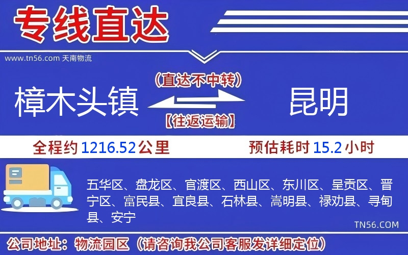 樟木頭鎮到昆明物流公司