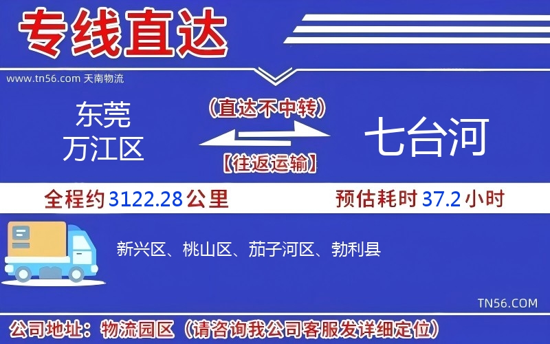 東莞萬江區到七臺河物流公司 東莞萬江區到七臺河物流公司