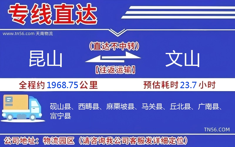 昆山到文山物流公司 昆山到文山物流公司